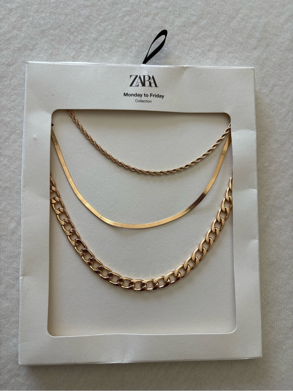 ZARA Gold-Tone Triple Layer Necklace Set - Picture 2 of 3